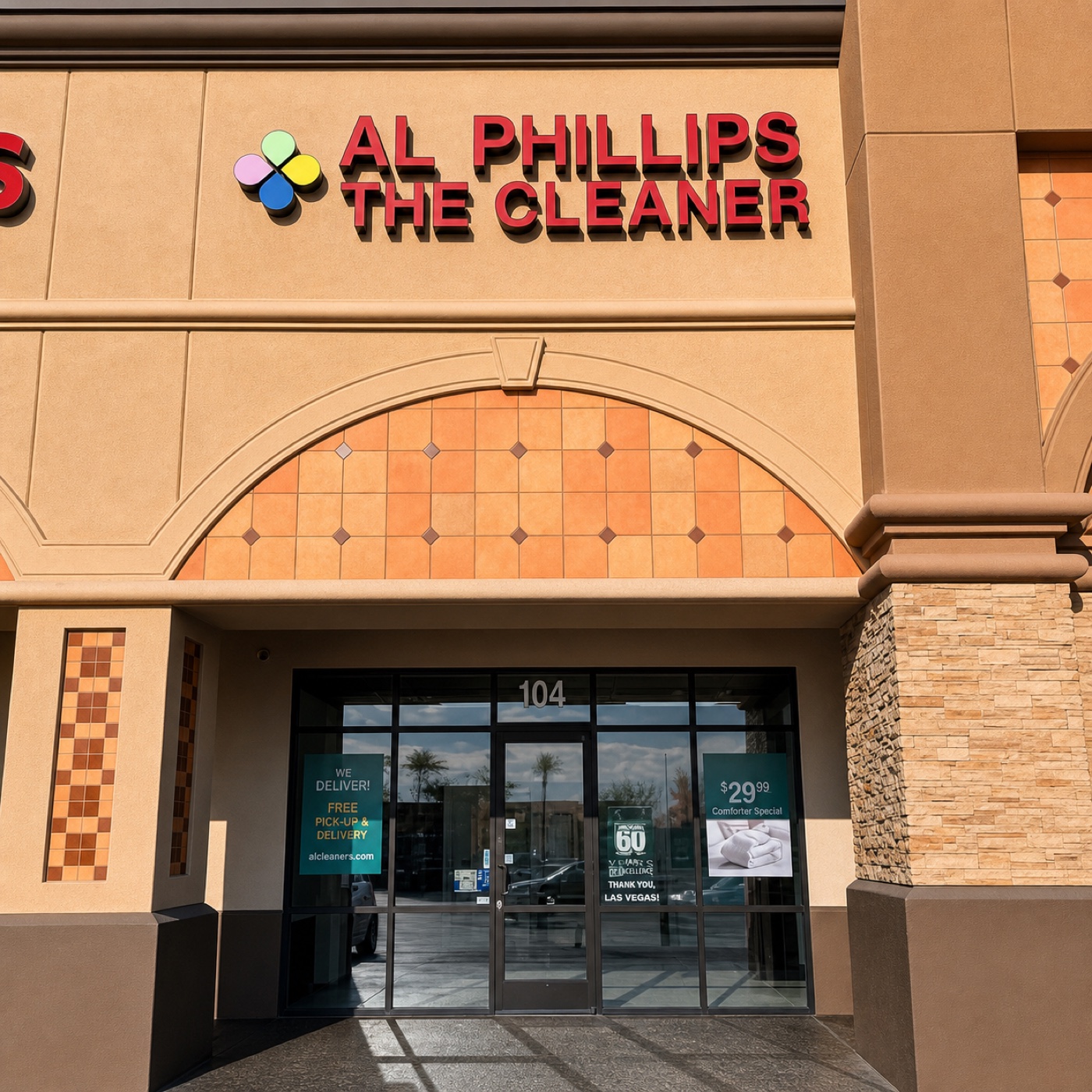 Al Phillips Cleaners storefront at 7345 S Durango Dr., Ste 104