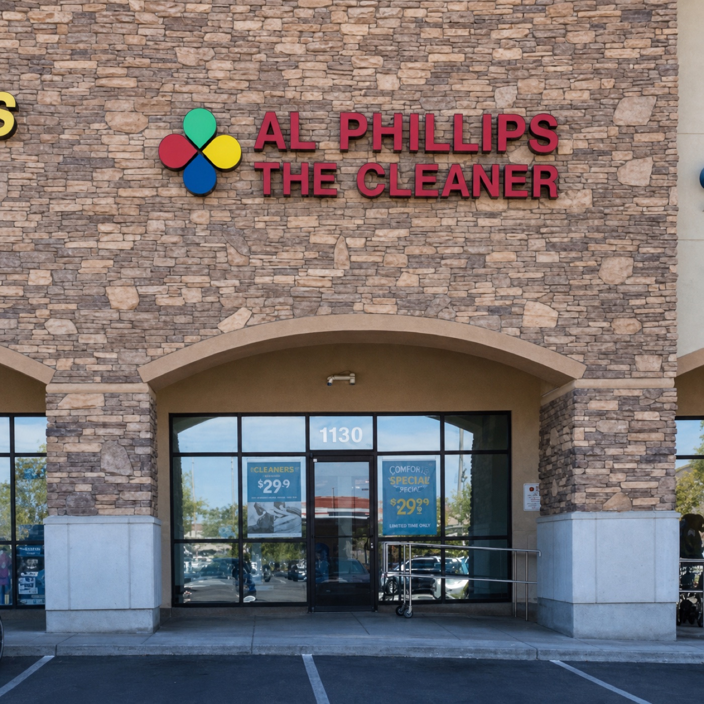 Al Phillips Cleaners storefront at 35 E. Horizon Ridge Pkwy.