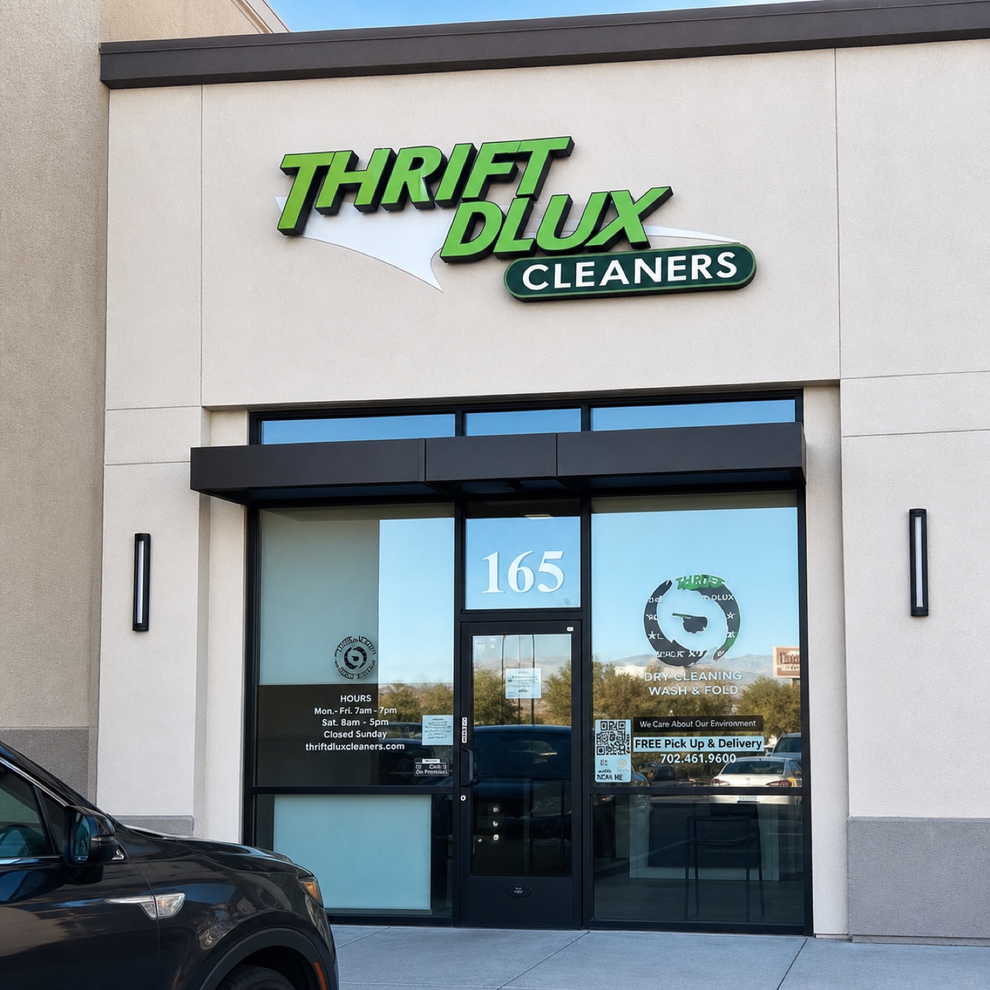 Thrift DLux Cleaners storefront at 6720 N Hualapai Way, Ste 165